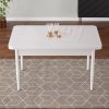 Tulca Serisi Beyaz 71x110 Mdf Ahşap Ayaklı Kaliteli Sabit Yemek Masası