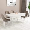 Almira Serisi, Beyaz 80x132 Açılabilir Mdf Mutfak Masası Takımı 4 Adet Sandalye