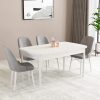 Almira Serisi, Beyaz 80x132 Açılabilir Mdf Mutfak Masası Takımı 4 Adet Sandalye