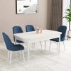 Almira Serisi, Beyaz 80x132 Açılabilir Mdf Mutfak Masası Takımı 4 Adet Sandalye