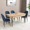 Almira Serisi, Meşe Desen 80x132 Açılabilir Mdf Mutfak Masası Takımı 4 Adet Sandalye