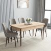 Zümra Serisi, Meşe Desen 80x132 Açılabilir Mdf Mutfak Masası Takımı 4 Adet Sandalye