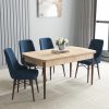 Zümra Serisi, Meşe Desen 80x132 Açılabilir Mdf Mutfak Masası Takımı 4 Adet Sandalye
