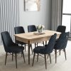 Zümra Serisi, Meşe Desen 80x132 Açılabilir Mdf Mutfak Masası Takımı 6 Adet Sandalye
